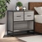 vidaXL Nachttisch Grau Sonoma 60x31x60 cm Holzwerkstoff und Metall vidaXL Nachttisch Grau Sonoma 60x31x60 cm Holzwerkstoff und Metall