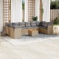 vidaXL 11-tlg. Garten-Sofagarnitur mit Kissen Beige Poly Rattan vidaXL 11-tlg. Garten-Sofagarnitur mit Kissen Beige Poly Rattan