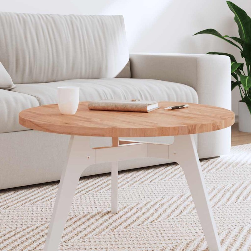 vidaXL Tischplatte Ø70x2,5 cm Rund Massivholz Buche vidaXL Tischplatte Ø70x2,5 cm Rund Massivholz Buche