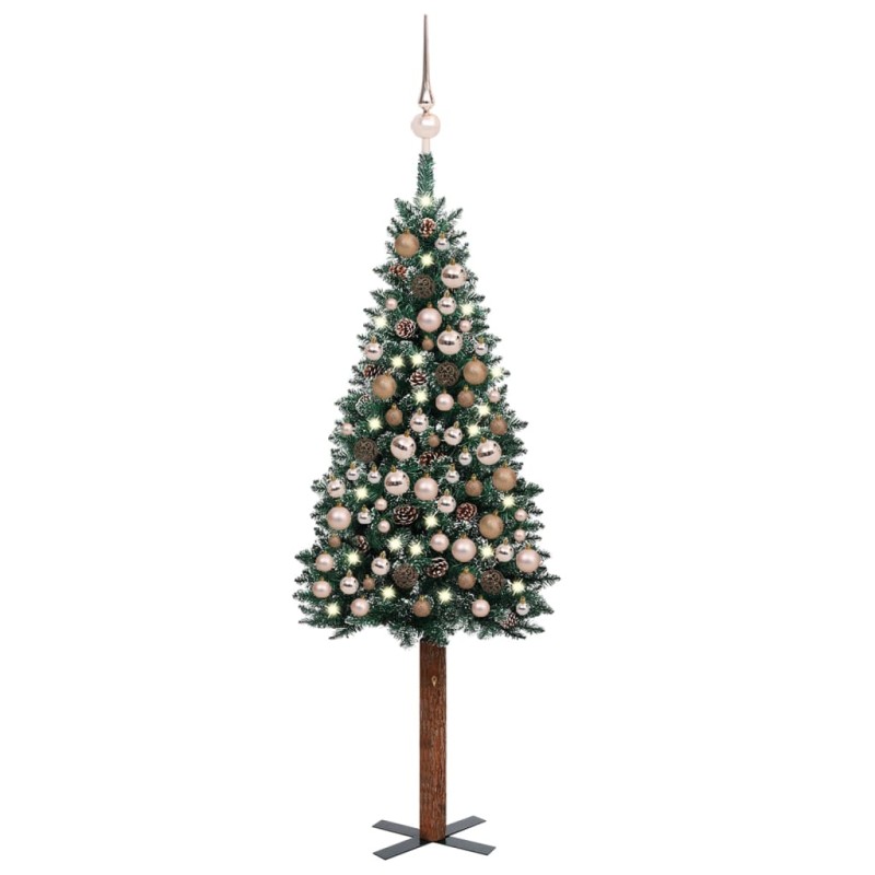 Weihnachtsbaum Schlank mit LEDs & Kugeln Grün 180 cm Weihnachtsbaum Schlank mit LEDs & Kugeln Grün 180 cm