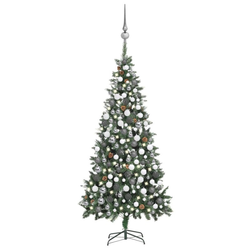 vidaXL Künstlicher Weihnachtsbaum mit Beleuchtung Kugeln Zapfen 210 cm vidaXL Künstlicher Weihnachtsbaum mit Beleuchtung Kugeln Zapfen 210 cm