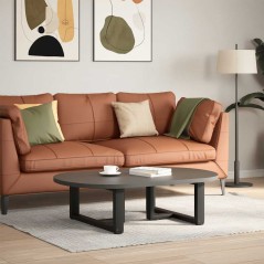 vidaXL Couchtischbeine T-Form 2 Stk. Schwarz 70x25x(30-31) cm Stahl