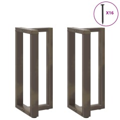 vidaXL Bartischbeine T-Form 2 Stk. Naturstahl 40x35x(90-91) cm Stahl