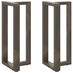 vidaXL Bartischbeine T-Form 2 Stk. Naturstahl 40x35x(90-91) cm Stahl