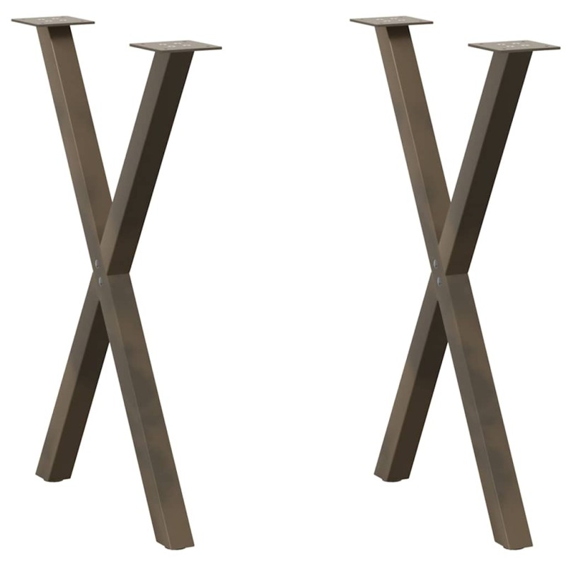 vidaXL Esstischbeine X-Form 2 Stk. Naturstahl 57x(72-73) cm Stahl vidaXL Esstischbeine X-Form 2 Stk. Naturstahl 57x(72-73) cm Stahl