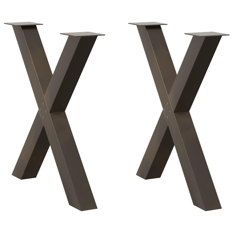 vidaXL Esstischbeine X-Form 2 Stk. Naturstahl 80x(72-73) cm Stahl vidaXL Esstischbeine X-Form 2 Stk. Naturstahl 80x(72-73) cm Stahl