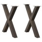 vidaXL Esstischbeine X-Form 2 Stk. Naturstahl 80x(72-73) cm Stahl vidaXL Esstischbeine X-Form 2 Stk. Naturstahl 80x(72-73) cm Stahl