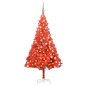 Künstlicher Weihnachtsbaum mit LEDs & Kugeln Rot 180 cm PVC Künstlicher Weihnachtsbaum mit LEDs & Kugeln Rot 180 cm PVC