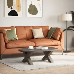 vidaXL Couchtischbeine X-Form 2 Stk. Naturstahl 60x(30-31) cm Stahl