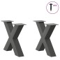 vidaXL Couchtischbeine X-Form 2 Stk. Anthrazit 60x(42-43) cm Stahl vidaXL Couchtischbeine X-Form 2 Stk. Anthrazit 60x(42-43) cm Stahl