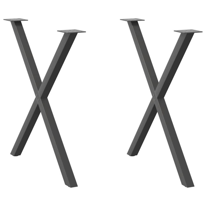 vidaXL Esstischbeine X-Form 2 Stk. Anthrazit 80x(72-73) cm Stahl vidaXL Esstischbeine X-Form 2 Stk. Anthrazit 80x(72-73) cm Stahl