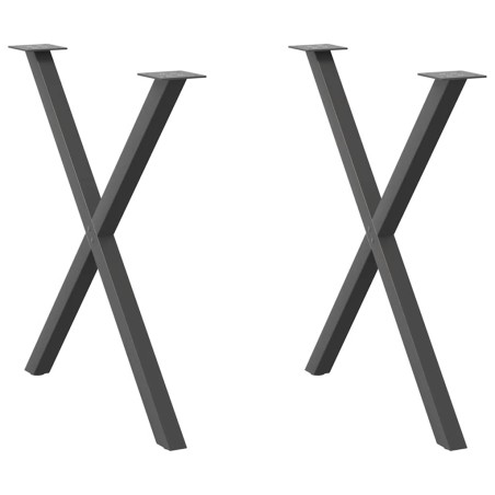 vidaXL Esstischbeine X-Form 2 Stk. Anthrazit 80x(72-73) cm Stahl