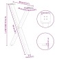 vidaXL Esstischbeine X-Form 2 Stk. Anthrazit 80x(72-73) cm Stahl vidaXL Esstischbeine X-Form 2 Stk. Anthrazit 80x(72-73) cm Stahl