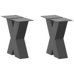 vidaXL Couchtischbeine X-Form 2 Stk. Anthrazit 40x(30-31) cm Stahl