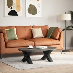 vidaXL Couchtischbeine X-Form 2 Stk. Schwarz 50x(30-31) cm Stahl
