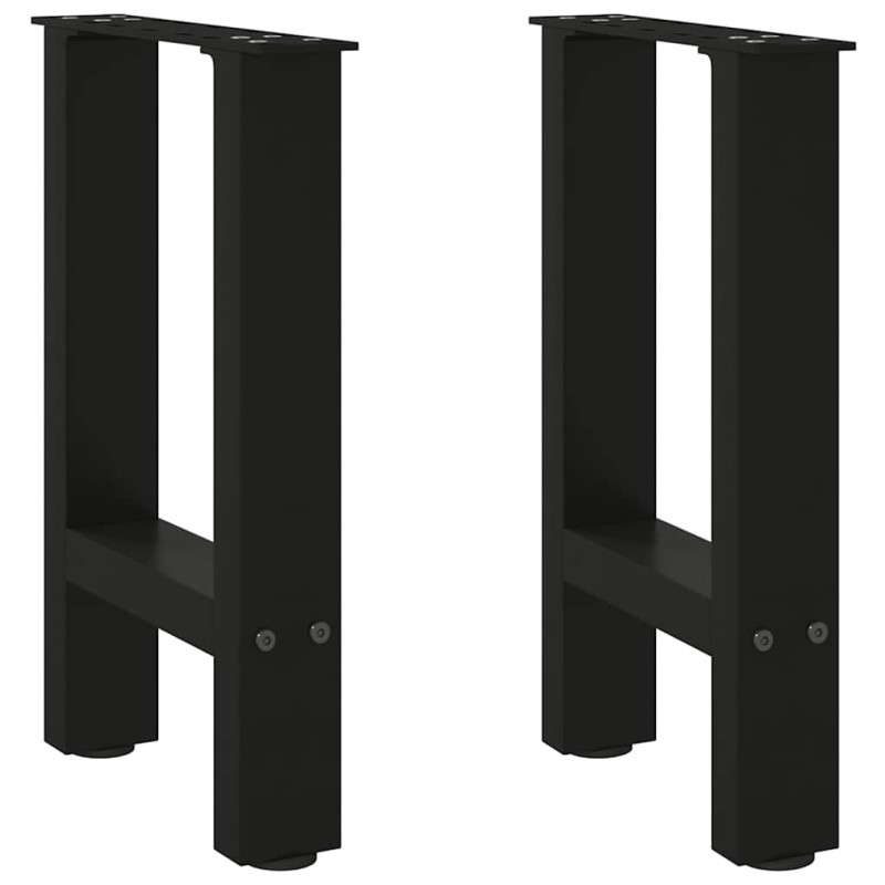 vidaXL Couchtischbeine Schwarz 2 Stk. 38x(42-43) cm Stahl vidaXL Couchtischbeine Schwarz 2 Stk. 38x(42-43) cm Stahl