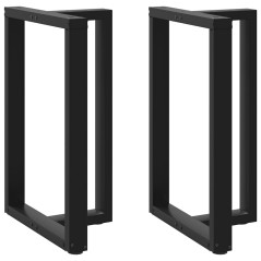 vidaXL Bartischbeine T-Form 2 Stk. Schwarz 60x35x(90-91) cm Stahl