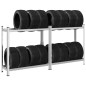 vidaXL Reifenregale mit 2 Böden 2 Stk. Silbern 110x40x109 cm Stahl vidaXL Reifenregale mit 2 Böden 2 Stk. Silbern 110x40x109 cm Stahl