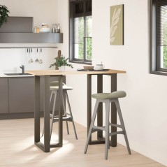 vidaXL Bartischbeine T-Form 2 Stk. Naturstahl 60x35x(110-111) cm Stahl