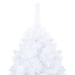 Künstlicher Weihnachtsbaum mit LEDs & Kugeln Weiß 150 cm PVC