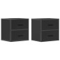 vidaXL Wand-Nachttische 2 Stk. Schwarz 40x31x39,5 cm