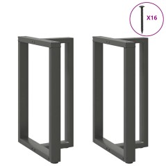 vidaXL Bartischbeine T-Form 2 Stk. Anthrazit 60x35x(90-91) cm Stahl
