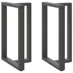 vidaXL Bartischbeine T-Form 2 Stk. Anthrazit 60x35x(90-91) cm Stahl