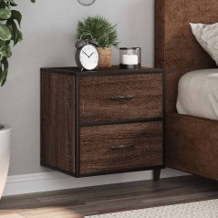 vidaXL Wand-Nachttische 2 Stk. Braun Eichen-Optik 40x31x39,5 cm
