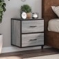 vidaXL Wand-Nachttische 2 Stk. Grau Sonoma 40x31x39,5 cm