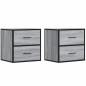 vidaXL Wand-Nachttische 2 Stk. Grau Sonoma 40x31x39,5 cm