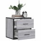 vidaXL Wand-Nachttische 2 Stk. Grau Sonoma 40x31x39,5 cm
