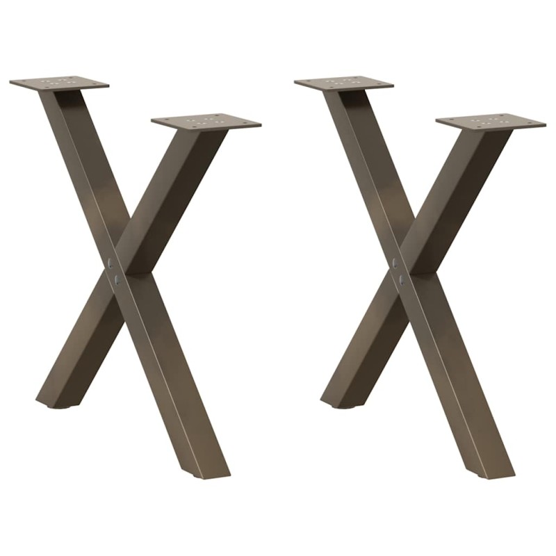 vidaXL Couchtischbeine X-Form 2 Stk. Naturstahl 50x(42-43) cm Stahl vidaXL Couchtischbeine X-Form 2 Stk. Naturstahl 50x(42-43) cm Stahl