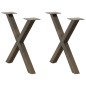 vidaXL Couchtischbeine X-Form 2 Stk. Naturstahl 50x(42-43) cm Stahl vidaXL Couchtischbeine X-Form 2 Stk. Naturstahl 50x(42-43) cm Stahl