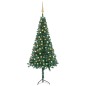 Künstlicher Eck-Weihnachtsbaum LEDs & Kugeln Grün 240 cm PVC Künstlicher Eck-Weihnachtsbaum LEDs & Kugeln Grün 240 cm PVC