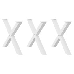 vidaXL Esstischbeine X-Form 3 Stk. Weiß 90x(72-73) cm Stahl