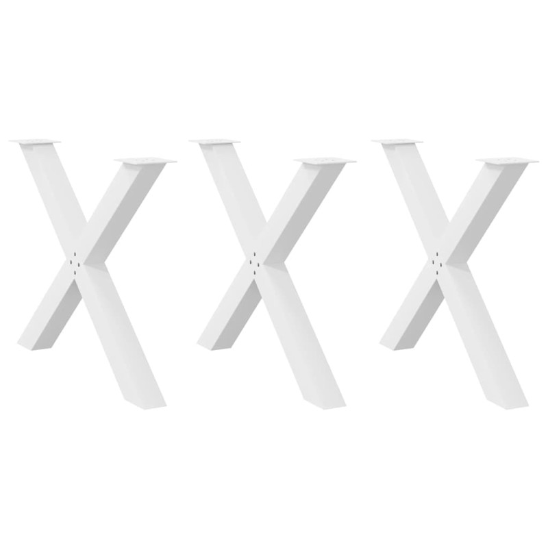 vidaXL Esstischbeine X-Form 3 Stk. Weiß 90x(72-73) cm Stahl vidaXL Esstischbeine X-Form 3 Stk. Weiß 90x(72-73) cm Stahl