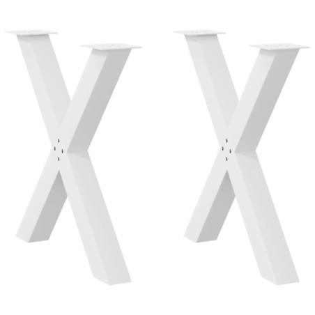 vidaXL Esstischbeine X-Form 2 Stk. Weiß 80x(72-73) cm Stahl