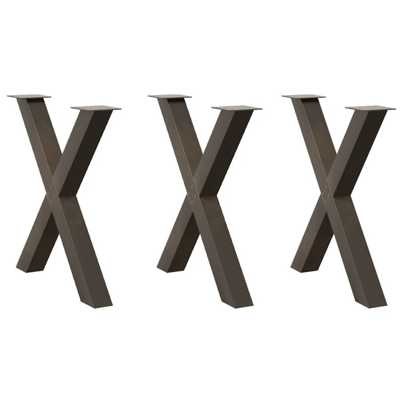 vidaXL Esstischbeine X-Form 3 Stk. Naturstahl 80x(72-73) cm Stahl vidaXL Esstischbeine X-Form 3 Stk. Naturstahl 80x(72-73) cm Stahl