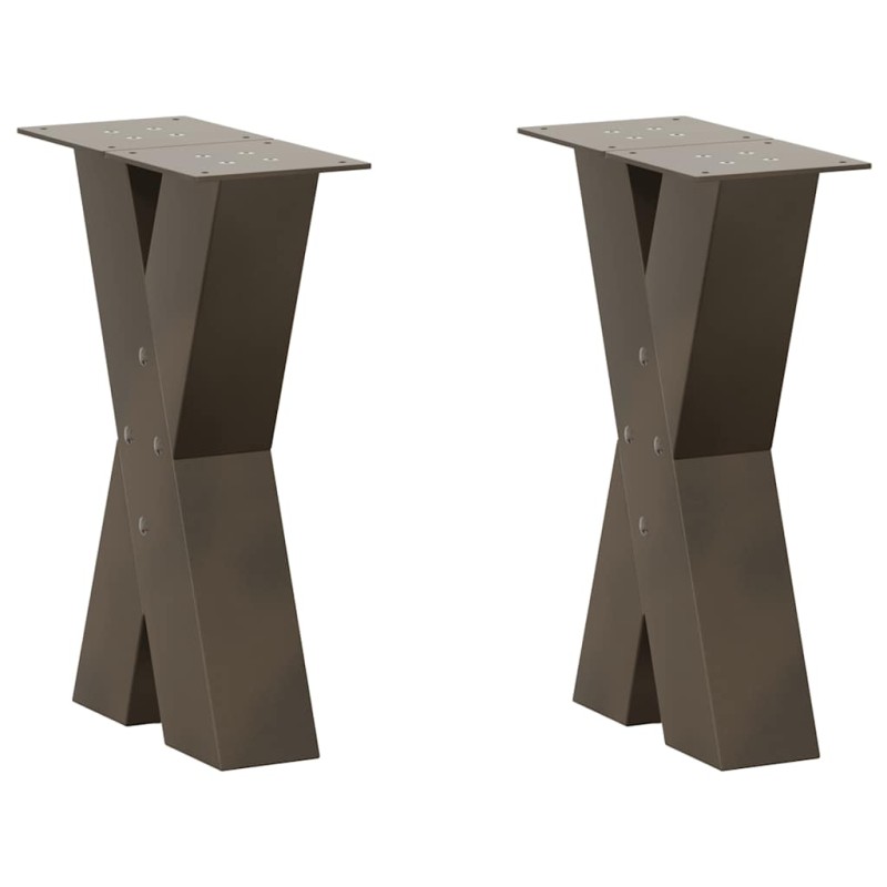 vidaXL Couchtischbeine X-Form 2 Stk. Naturstahl 38x(42-43) cm Stahl vidaXL Couchtischbeine X-Form 2 Stk. Naturstahl 38x(42-43) cm Stahl