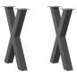 vidaXL Esstischbeine X-Form 2 Stk. Anthrazit 60x(72-73) cm Stahl vidaXL Esstischbeine X-Form 2 Stk. Anthrazit 60x(72-73) cm Stahl