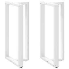 vidaXL Bartischbeine T-Form 2 Stk. Weiß 60x35x(110-111) cm Stahl