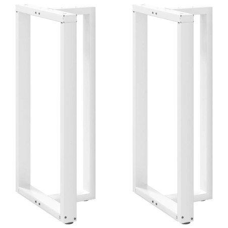 vidaXL Bartischbeine T-Form 2 Stk. Weiß 60x35x(110-111) cm Stahl