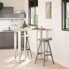 vidaXL Bartischbeine T-Form 2 Stk. Weiß 60x35x(110-111) cm Stahl