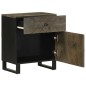vidaXL Nachttisch Schwarz 50x33x60 cm Massivholz Mango