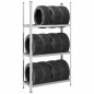 vidaXL Reifenregale mit 3 Böden 2 Stk. Silbern 110x40x200 cm Stahl vidaXL Reifenregale mit 3 Böden 2 Stk. Silbern 110x40x200 cm Stahl