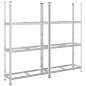vidaXL Reifenregale mit 3 Böden 2 Stk. Silbern 110x40x200 cm Stahl vidaXL Reifenregale mit 3 Böden 2 Stk. Silbern 110x40x200 cm Stahl