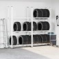 vidaXL Reifenregale mit 3 Böden 2 Stk. Silbern 110x40x200 cm Stahl vidaXL Reifenregale mit 3 Böden 2 Stk. Silbern 110x40x200 cm Stahl