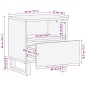 vidaXL Nachttisch Schwarz 40x33x46 cm Massivholz Mango vidaXL Nachttisch Schwarz 40x33x46 cm Massivholz Mango