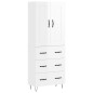 Highboard Hochglanz-Weiß 69,5x34x180 cm Holzwerkstoff Highboard Hochglanz-Weiß 69,5x34x180 cm Holzwerkstoff