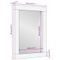 vidaXL Badspiegel Grau 50x3x70 cm Massivholz Mango